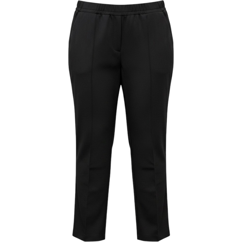 Black Straight Leg Elastic Waist sz 20 Trousers Front Seam Women zipper ankle